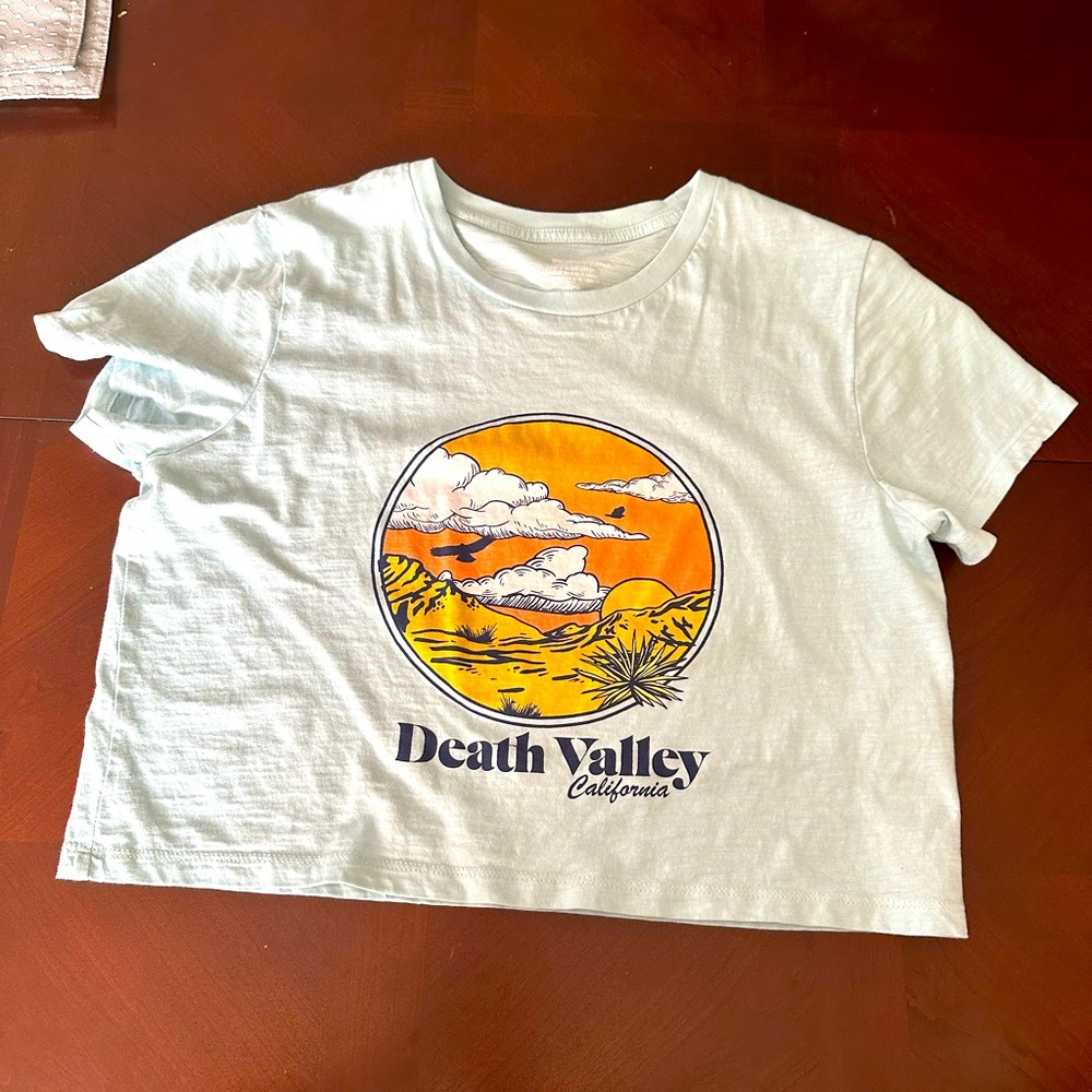 NWOT Levi’s Death Valley, California light blue crop top
